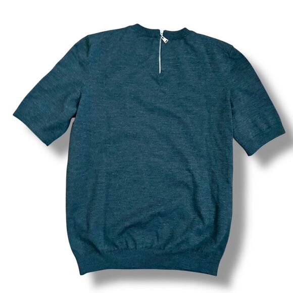 Louis Vuitton Size M Gray Wool Jewel Beaded Neckline Short Sleeve Sweater - Picture 9 of 9